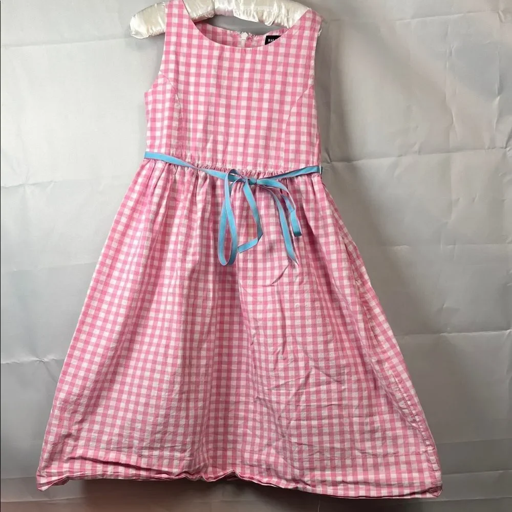 Ralph Lauren Pink and white gingham sleeveless dress size 4/4T